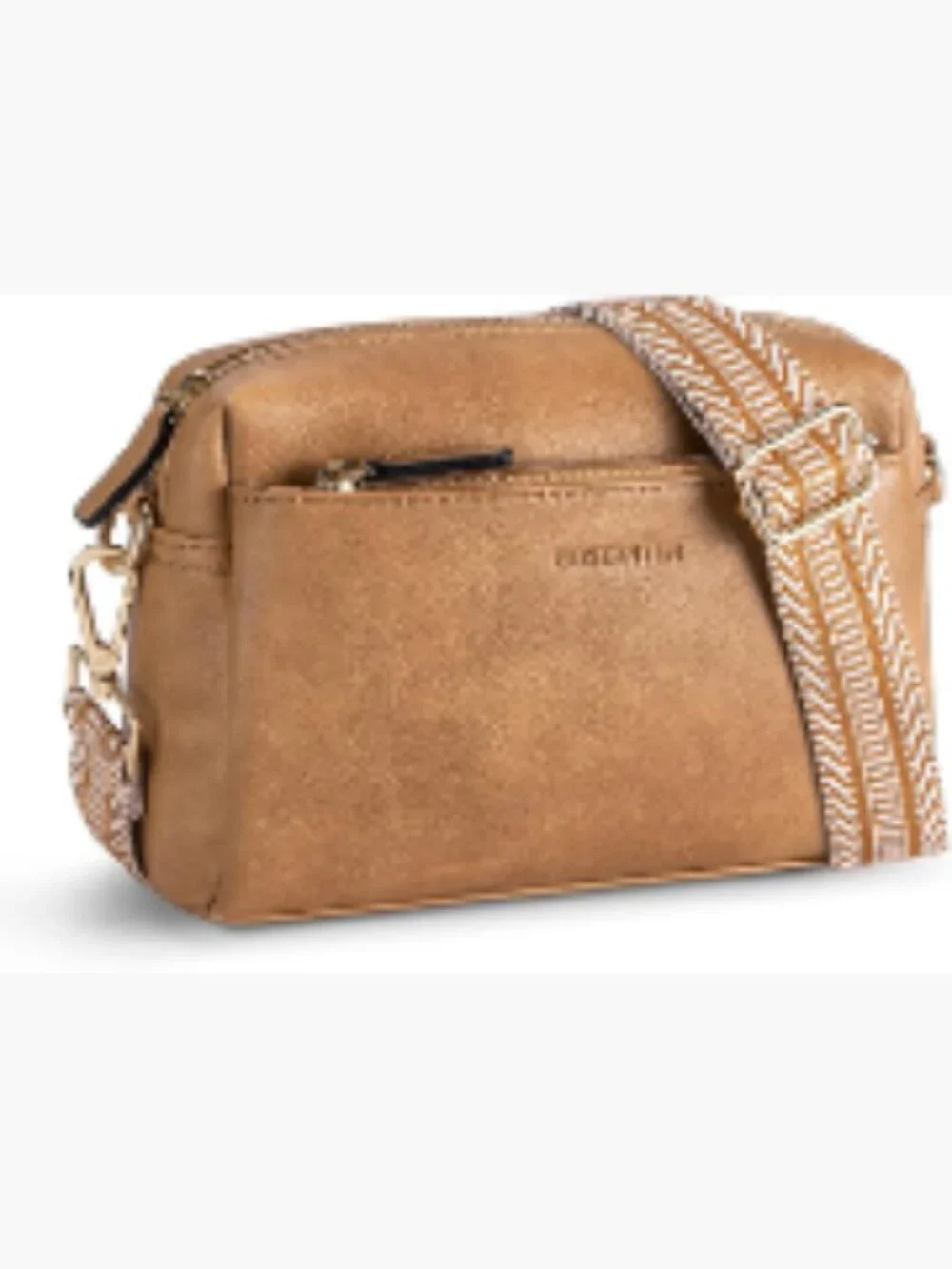 Small Crossbody Bag for Women, Triple Zip, Vegan Leather, Lightweight, Multiple